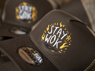 Stay Wok Hat apparel cap cook custom embroidery fire head stitch