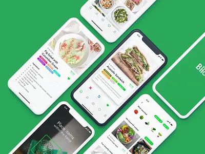 Bllo Vegan Recipe Concept app blue branding design designer flat geometic icon identity ios logo minimal mobile photography type typography ui ux web website