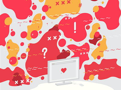 ❤ What Online Dating Feels Like abstract abstract art abstract background abstract colors abstract design art clean design flat flat design flat 2.0 flat 2d geometric illustration illustrator minimal orange red and blue vector