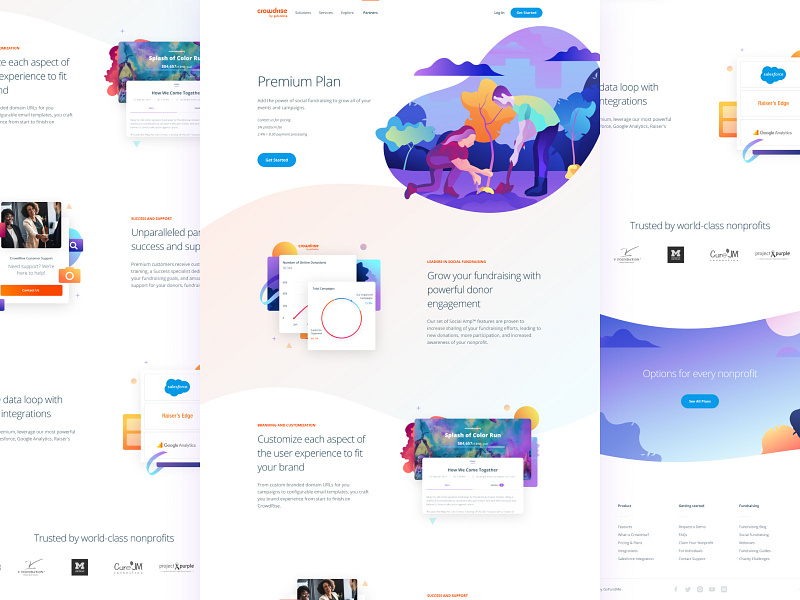 Premium Plan branding clean grabient gradient hero homepage illustration interface landing mobile product responsive typogaphy ui ui ux design ui design user interface web web design website