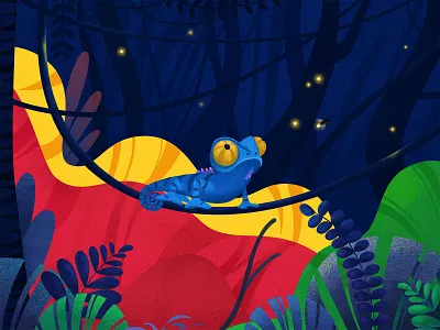 A chameleon on a branch ai chameleon design illustrations ps