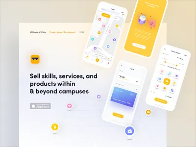 Wishu App 10clouds app application behance case study design illustration interaction interface map mobile presentation ui ux wallet