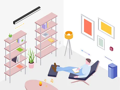 Smartthings Isometric v.5 3d automatic control heater illustration isometric light remote smartdevice smarthome smarthouse smartroom smartthings voice