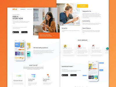 FIND A STORY NOW - BOOK Reading App app book bookshop design eccomerce illustration inteface landing page reading reading app typogaphy ui ux web website