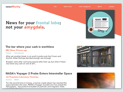 Frontal-Lobe News daily ui dailyui flat design homepage homepage design news news portal ui visual design web design website design