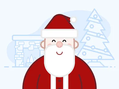 Santa Claus christmas christmas tree fireplace santa santa claus simple