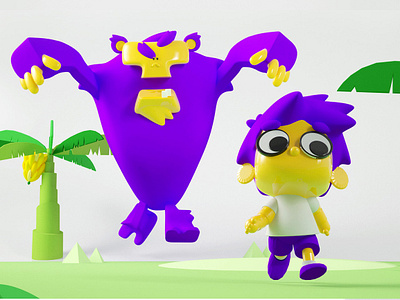 Best Friends best friends boy scout character correndo gorila gorilla illustration mascot mascot design mascote personagem running