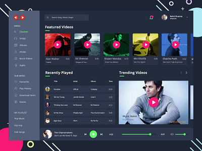 Music Website UI darktheme design music player tecorb ui website