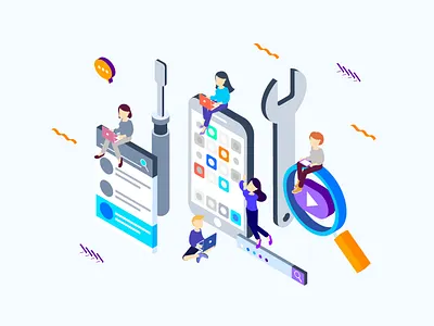 Social Marketing Isometric 3d illustration isometric network smartroom social