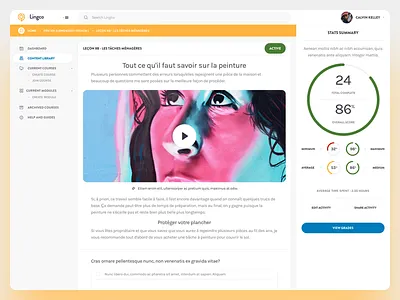 Lingco Dashboard app chart dashboard data design flat graph saas saas app saas website segmentation type typography ui ux web