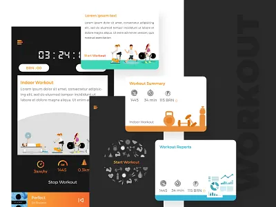 Fitness App app application application design booking cards color design design app expand fitness fitness app gradient illustration interface design ui uidesign ux uxdesign vector website