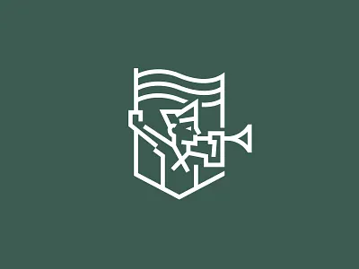 Brandhorn agency badge brand idenity branding corporate emblem flag horn illustration kreatank logo shield