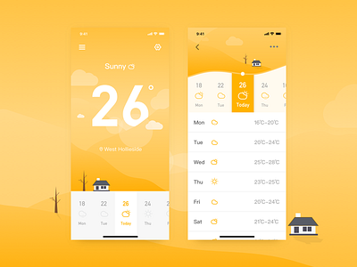 Weather hot illustration sunny weather weather app