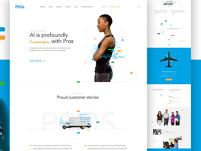 Pros airline b2b branding business corporate landing web