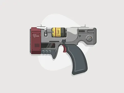 Institute Laser Pistol fallout fusion graphic design gun illustration laser pistol vector
