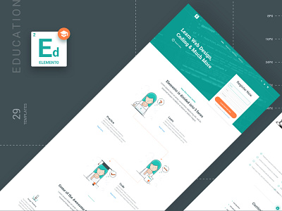 Web Templates for Education Projects design education illustration kit landing page sketch sketchapp template ui ui kit ux web website