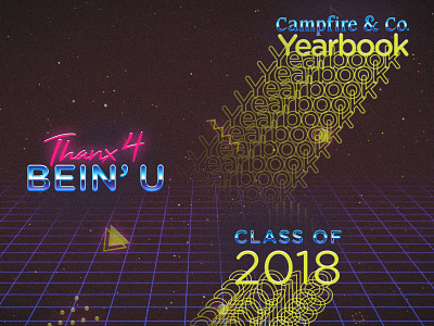 Unused Campfire Yearbook Cover eighties grid space
