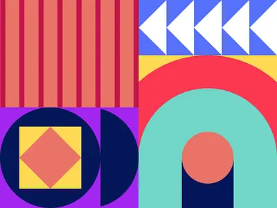 Inspirational: Circus abstract art blue circle circus color composition design graphic green illustration pink primitive red shape square stripes triangle white yellow