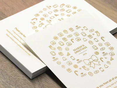 Samsara Holiday Card '18 brand foil gold holiday holiday card icons illustration new year print products wreath
