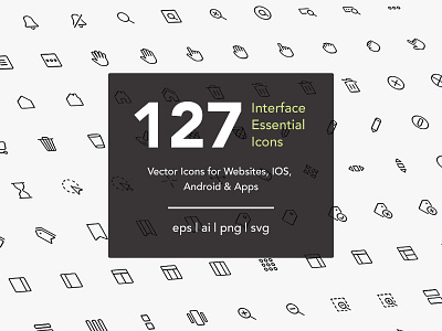 Interface Essential Icons display graphic icon icon app illustration interface design ios ui vector