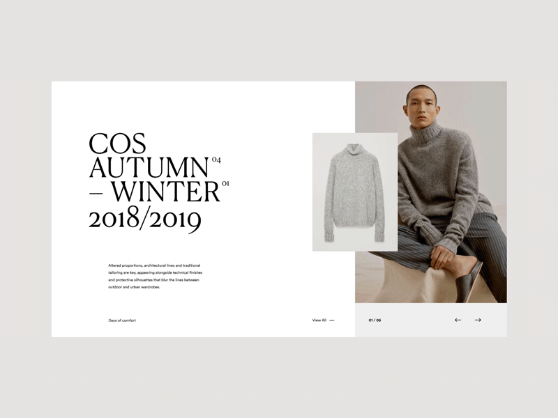 COS — UI Concept animation clean concept design fashion interaction layout minimal motion site typography ui ux web webdesign website