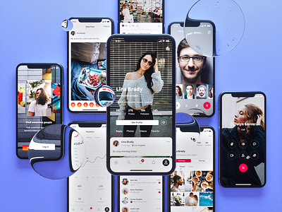Sienna Social bubbles iphonex ui kit ui8 ux ux ui