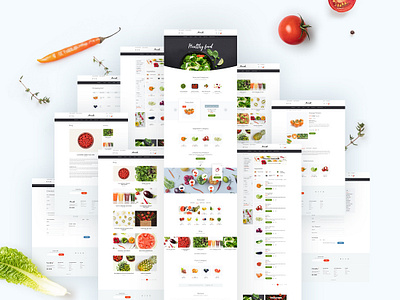 Ecommerce Food Template + Page Home for OpenCart delivery ecommerse extensions food opencart template ui ux
