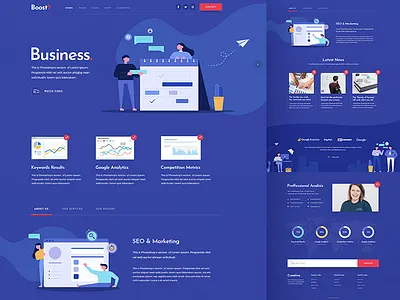 BoostUp - SEO Marketing Agency Theme agency colorful creative design digital illustration landing landing page marketing mikado themes modern seo social theme ui ux vector web wordpress