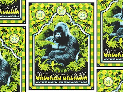Chicano Batman LA chicano batman fonda theater gig poster gorilla illustration ishmael la psyche tropicalia wavy