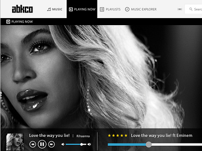 ABKCO Web based Music player design ui ux web website
