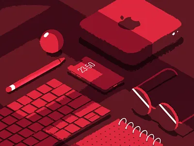 Ordinary desk illustration isometria isometric ui vector