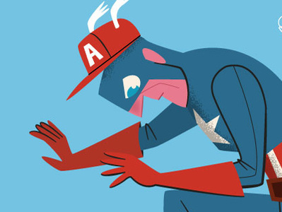 American Boy adobe illustrator cc america captain america cartoon modern cartoon retro diego riselli marvel midcenturymodern skateboard skater the avengers upa vector wacom cintiq