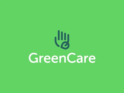 GreenCare Logo Design branding care clever logo design eco ecofriendly ecology ecology logo green green care hand hand logo icon identity logo design logo designer logo icon smart logo smart logos touch