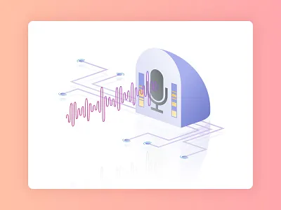 Voice Control alexa icon illustration isometric isometry recording service siri ui vector voice voice assistant web