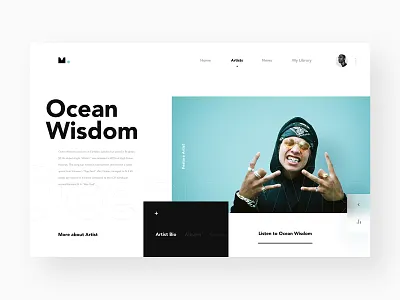 MUZI _ Featured Artist artist design hiphop logo music music app music library ui ui ux ux website