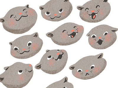 Kitty expression sketches cartoon cats digital illustration expressions illustration kittens procreate
