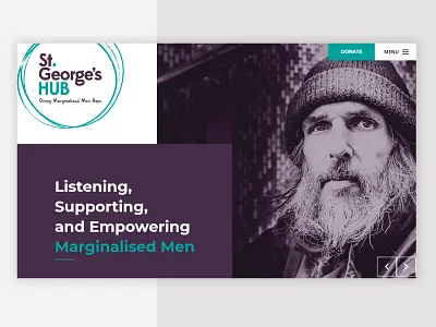 St.Georges HUB branding agency charity design help home page landing page support website banner