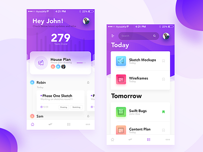 MyTasks - App UI app clean design gradient interface minimal mobile task app to do todo app ui ui ux design ux web