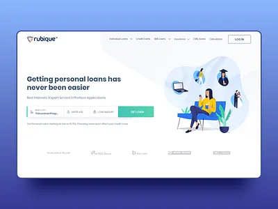 Personal Loan - UI Design branding finance fintech first fold icons illustration landing design landing page landing page ui loan personal loan procreator sketch typography ui ui ux ui ux design ux vector web
