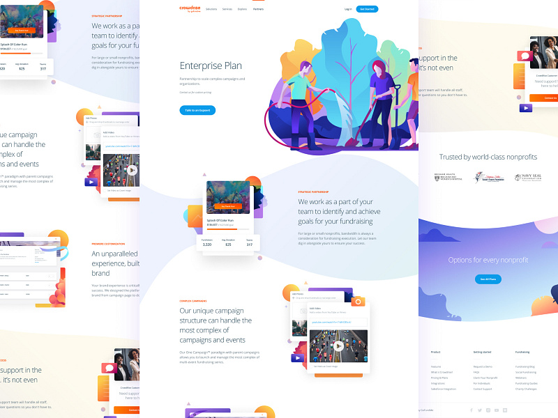 Enterprise Plan charity clean donate gradient hero homepage illustration interface landing people product responsive typography ui ui design user interface vector web web design website