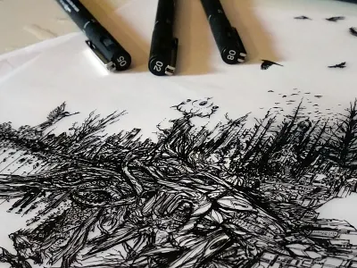 Backstage drawing for Daturha artwork black and white cover design design handdraw handdrawing handmade paper illustration inked linestyle music artwork pen ink pen and ink pen and paper pen art