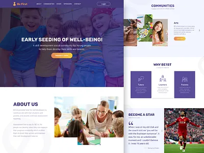 Be 1st courses design education homepage landing page skills training website