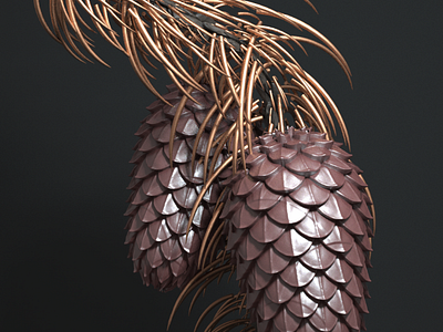 Winter heat 3d acrime c4d christmas design nature render tree