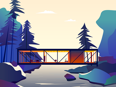 Dream house clean colors design dream house illustration