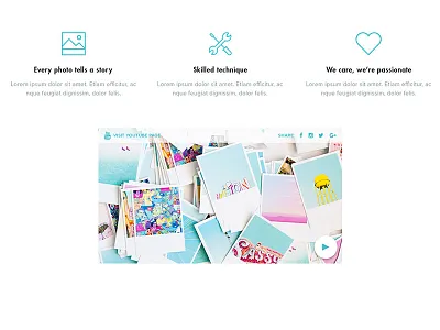 Photo restoration service home page flat landing ui