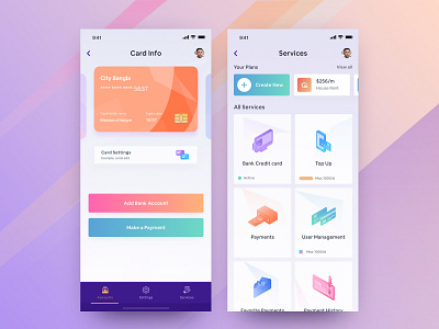 Private Bank App Design I 2 2019 app design app design bank activity app banking app credit cards design agency e wallet financial app fintec illusustration ios app modern app design payment getway transactions app wallet app