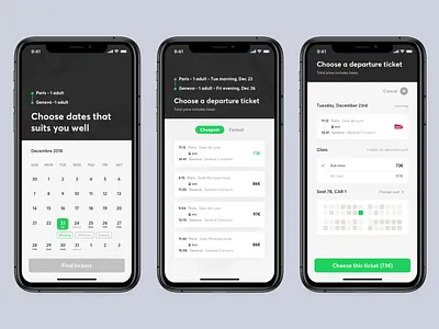 Train tickets booking app 🚄 app calendar iphone x price ticket ticket booking train travel ui