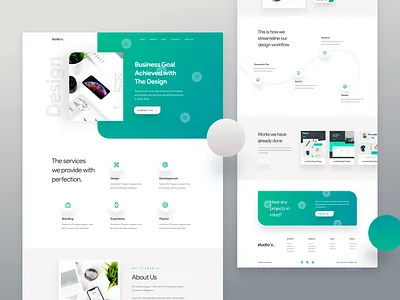 Studio'x - Agency Landing Page Concept 2018 trends agency landing page best website 2018 design agency homepage landing page luova studio marketing product typography ui ux website website concept