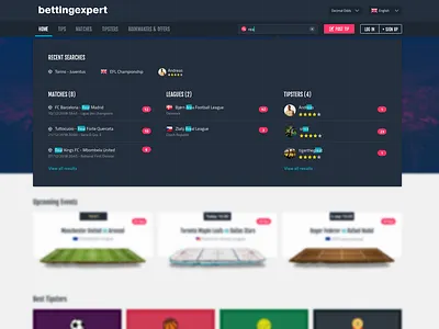 BE search betting dark desktop desktop ui search search bar search engine sport ui web