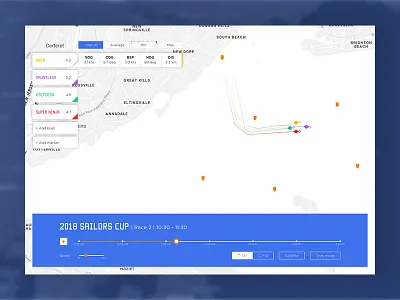 Velocitek Light Theme app boat data design desktop interaction race sailing stats timeline ui ux vector web web design web page